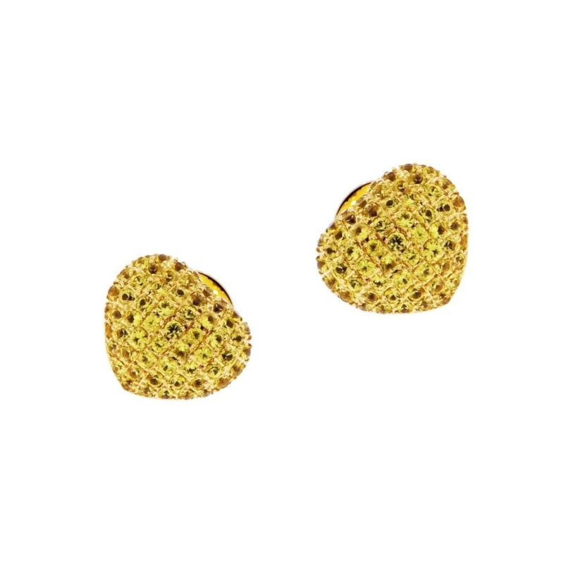 Lot 708 - Pair of diamond heart shape earrings by Theo